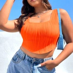Plus Size Irregular Hem Tank crop Top sz 3x